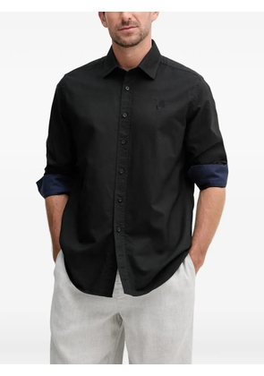 Karl Lagerfeld logo-embroidered button-down cotton shirt - Black