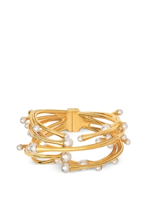 Oscar de la Renta pearl nest cuff bracelet - Gold