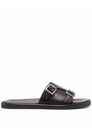 Scarosso Costantino buckle-embellished slides - Brown