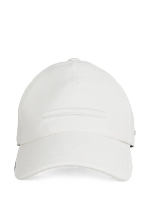 Zegna embroidered-stripe cotton cap - White