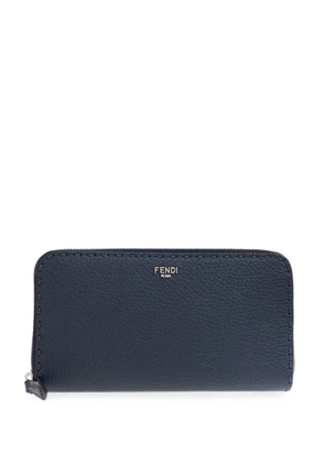 FENDI Selleria zip-around pebbled wallet - Blue