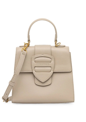 Blauer logo-embossed calf leather tote bag - Neutrals