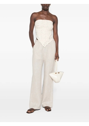 Enza Costa elasticated-waist wide-leg trousers - Neutrals