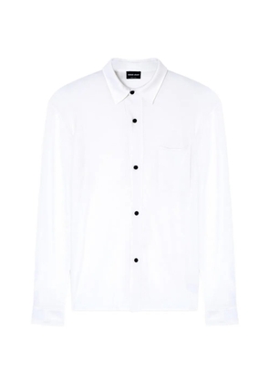 Giorgio Armani fine-knit chest-pocket shirt - White