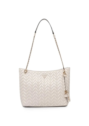 GUESS USA Cheryl chevron-quilted padlock-detail tote bag - Neutrals