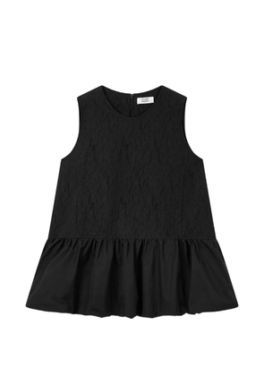 TOMBOY crinkled-effect sleeveless peplum blouse - Black