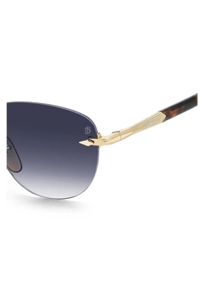 DAVID BECKHAM EYEWEAR rimless pilot-frame sunglasses - Gold