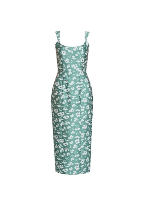 Markarian Numa floral-brocade corset midi dress - Green