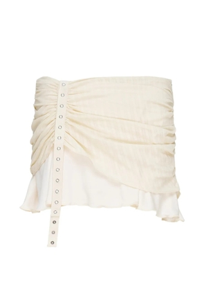 GLOWNY ruched-detail mini skirt - Neutrals