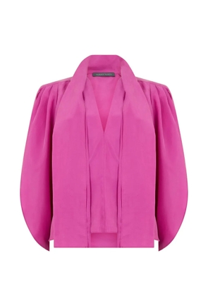 Alberta Ferretti bow-detail silk blouse - Pink