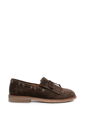 ADRIANNA FERETTI fringe-detail tasseled loafers - Brown