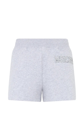 Moschino logo-embellished cotton shorts - Grey