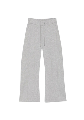 Attachment veloup jersey 3D track wide-leg pants - Grey