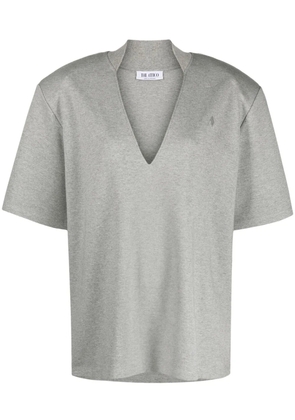 The Attico V-neck cotton T-shirt - Grey