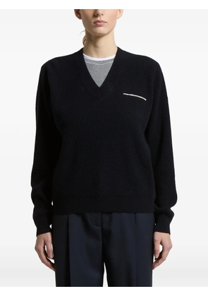 Peserico ribbed-knit V-neck sweater - Blue