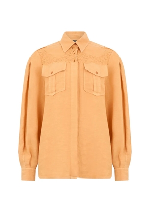 Alberta Ferretti lace-detail pocket shirt - Orange