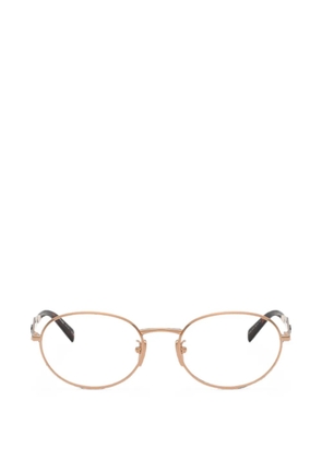 Prada Eyewear logo-plaque oval-frame glasses - Pink
