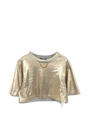 Louis Vuitton Pre-Owned 2010s cropped chain T-shirt - Gold