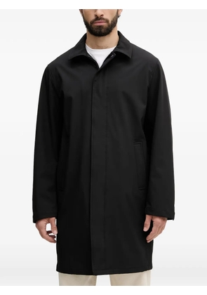 Karl Lagerfeld logo-plaque concealed-fastening single-breasted coat - Black