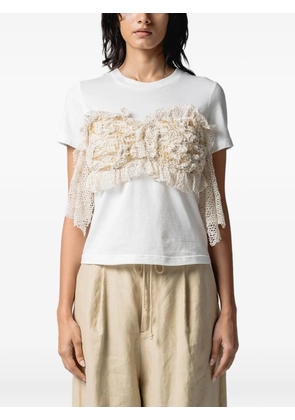 Muller Of Yoshiokubo Filigree lace-detail T-shirt - White