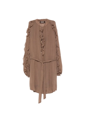 Bazar Deluxe ruffled belted dress - Brown