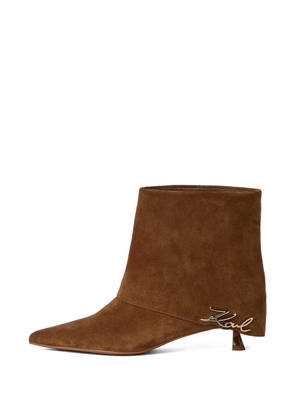 Karl Lagerfeld Pasha fold-over ankle boots - Brown