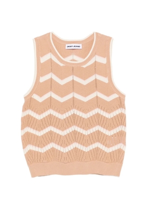 DKNY pointelle-knit top - Neutrals