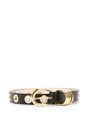 Déhanche Full Rivet eyelet-embellished leather belt - Black
