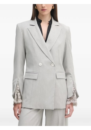 Haveone pinstripe-pattern double-breasted blazer - Grey