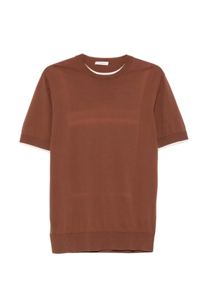 Paolo Pecora layered-detail crew-neck T-shirt - Brown