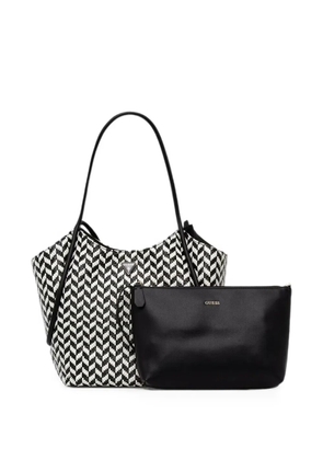 GUESS USA Tessi chevron-weave pouch-detail tote bag - Black