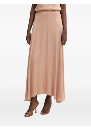 Haveone satin-finish flared maxi skirt - Neutrals