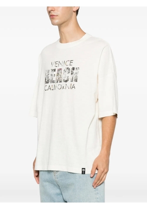 Palm Angels graphic-print rhinestone-embellished T-shirt - Neutrals