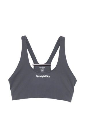 Sporty & Rich logo-print racerback sports bra - Grey