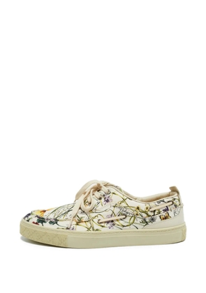 Gucci Pre-Owned floral-print sneakers - Neutrals
