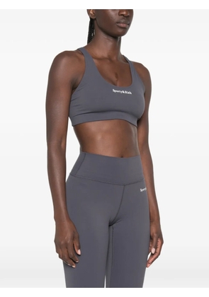 Sporty & Rich logo-print racerback sports bra - Grey