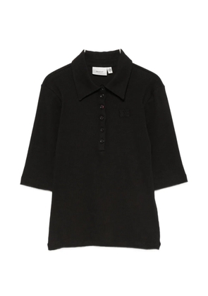 Gestuz Drew ribbed-knit polo shirt - Black