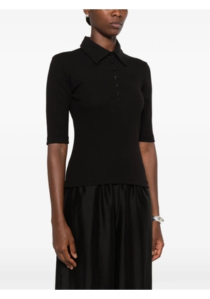 Gestuz Drew ribbed-knit polo shirt - Black