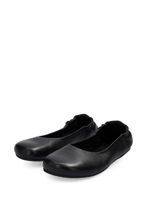GROUNDIES elasticated leather ballet flats - Black