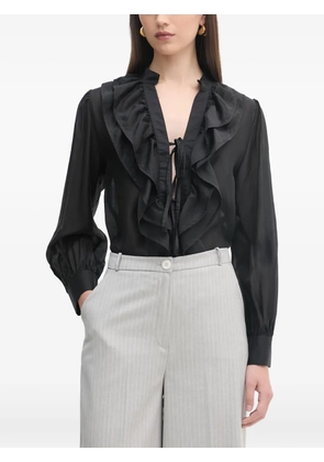 Haveone ruffled tie-fastening blouse - Black