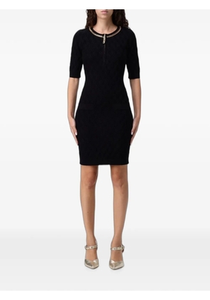 Elisabetta Franchi mini chain-link detail knit dress - Black