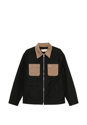 Marni contrast-collar patch-pocket jacket - Black
