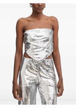 Haveone sequin-embellished bandeau top - Silver