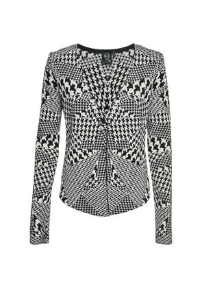 Alexander McQueen Pre-Owned houndstooth-pattern knitted cardigan - White