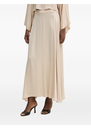 Haveone satin-finish flared maxi skirt - Neutrals