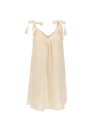 kaos tie-strap linen dress - Neutrals