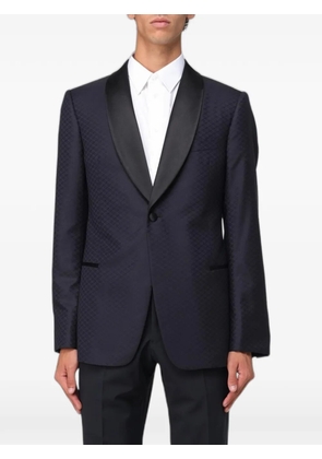 Emporio Armani jacquard-pattern shawl-lapel blazer - Blue