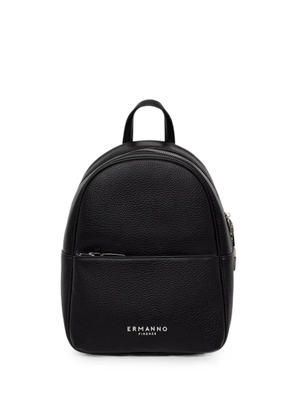 ERMANNO FIRENZE logo-plaque pebbled-effect backpack - Black
