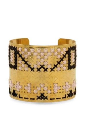 L'EIGHT STUDIO engraved embroidered-motif bracelet - Gold