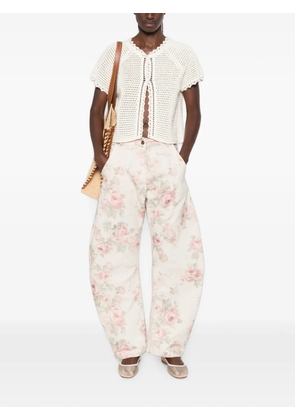 VICOLO floral-print trousers - Neutrals